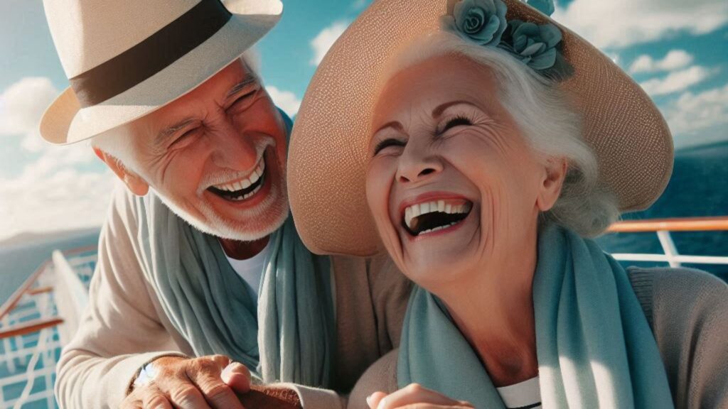 elderly couple on cruise ship